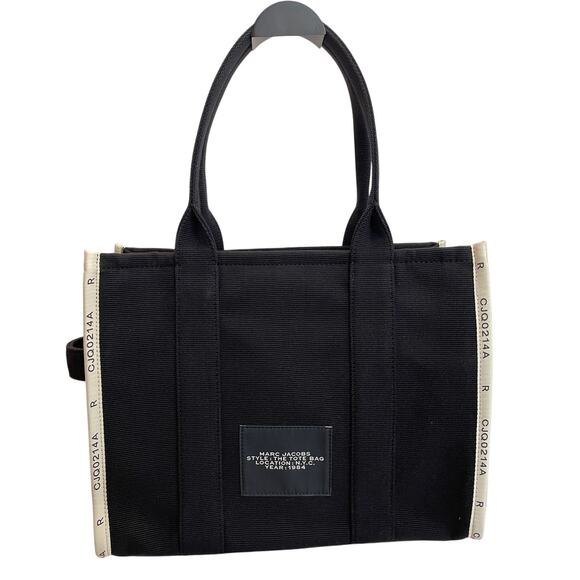 MARC JACOBS Large Black Jacquard Tote, Branded Dust Bag NWOT - Picture 4 of 10